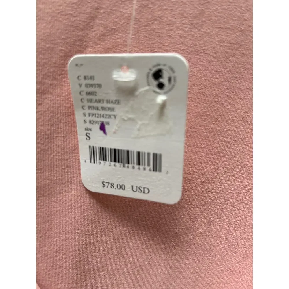 Free People Va Va Voop Long Sleeve Bodysuit in Pink Rose Size S
